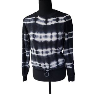 EUC 100% cotton NOBO women's tie dye crewneck sweatshirt, XS, black white